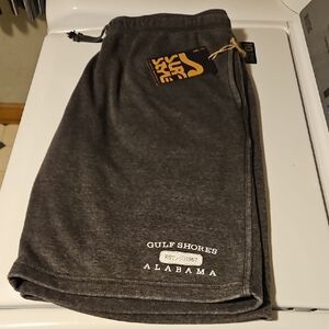 Surf Style Charcoal Sweat Shorts with Gulf Shores Print